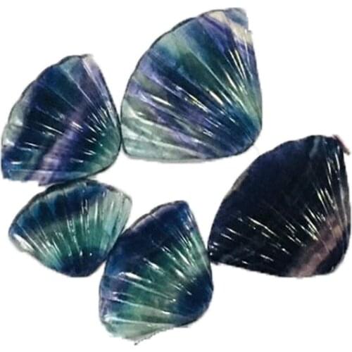 Natural Fluorite Shell Crystal Hand Carved Palm Stone Quartz Pendant Mineral Chakras Energy Reiki Healing Home Decorative Gift