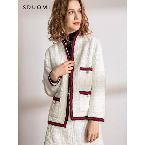 201 spring and autumn new small fragrant short coat womens skirt suit French fried Street fragrant coat