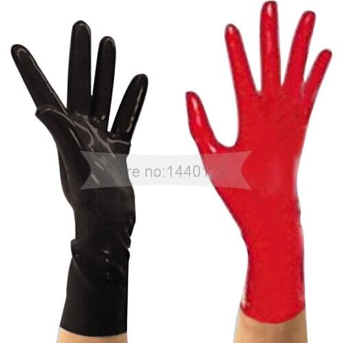 New Arrive Top Fashion Latex Gloves Sexy Lingerie Dress Rubber Wrist Gloves Women Zentai Fetish Moulded Gloves Hot Sale