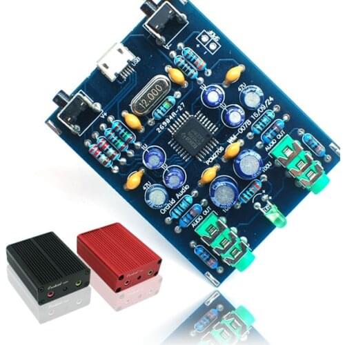 PCM2706 USB DAC Sound card AMP amplifier board Supports sample rate 32K , 44.1K ,48K Hz