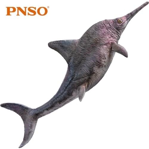 PNSO Ancient Animal Figure doll Brook the Ophthalmosaurus With Display Base Classic Toys For Boys Sea life Age Of Dinosaurs