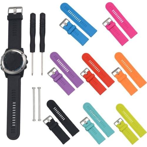 Silicone Replacement Band Strap Bands with Metal Clasp for Garmin D2 Fenix Fenix 2 Fenix 3 Fenix 3 HR Quatix Quatix 3 Tactix
