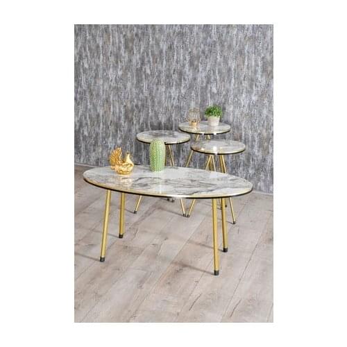 Modern Zigon coffee table And coffee table in the Middle Ellipse Set Double Gold Metal coffee tables table basse furniture living room table