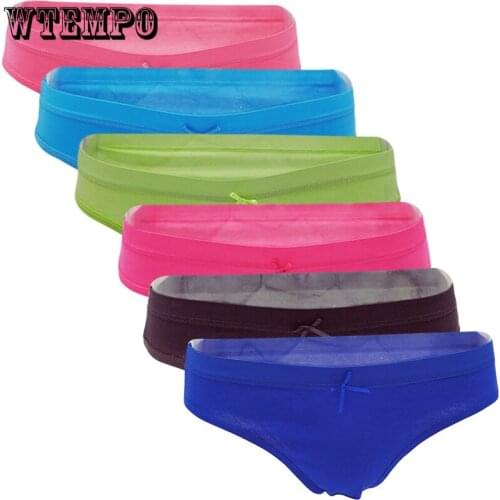 6 PCS/Set Women Panties Briefs Sexy G-String Bikini Women Cotton Briefs Panites