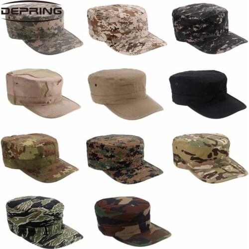 Unisex Camouflage Military Hat Army Rip-Stop Soldier Cap Outdoor Sports Training Camping Hiking Cap 11 Colors Tactical Hat