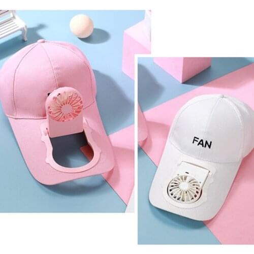 USB Charging Fan Baseball Cap Letters Embroidery Outdoor Sunscreen Sport Mini Cooler 3 Speed Adjustable Trucker Dad Hat
