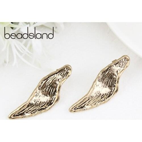 Beadsland Drop Earrings Placer Metal Twisted Willow Leaf Deign Fashion Ethnic Woman Girl Party Festival Hot Sell Gift 40214