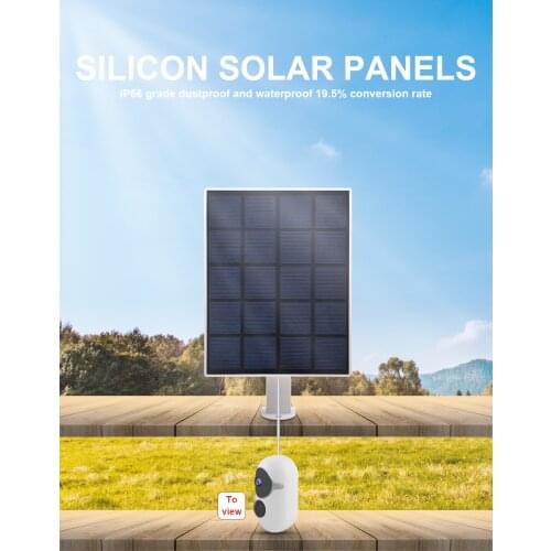 High Efficiency Waterproof Solar 2PCS Panel for Security Outdoor Rechargeable Battery Camera 5V4W with USB Charging Cable Charge
