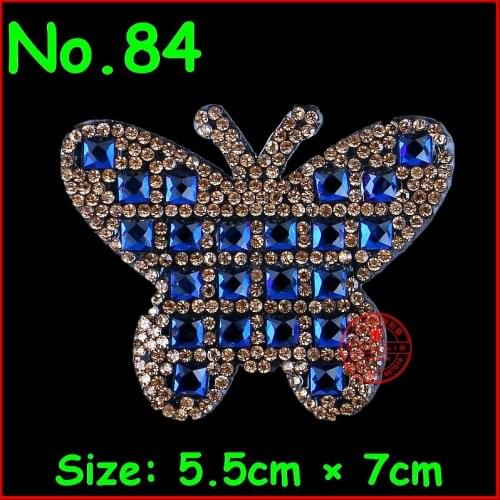 1 Pcs Butterfly Motif Diamond Hotfix Rhinestone Iron On Crysal Patch Motif For Women Children Dress Clothes Applique DIY Garment