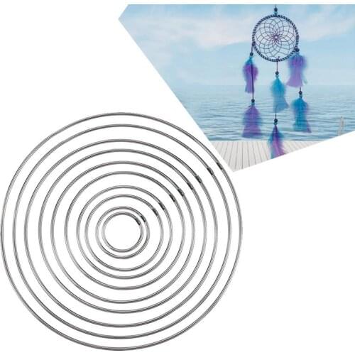 10 Size Round Silver Metallic Iron Own DIY Manual Dream Catcher Hoops Hanging Decoration DIY Dream Catcher