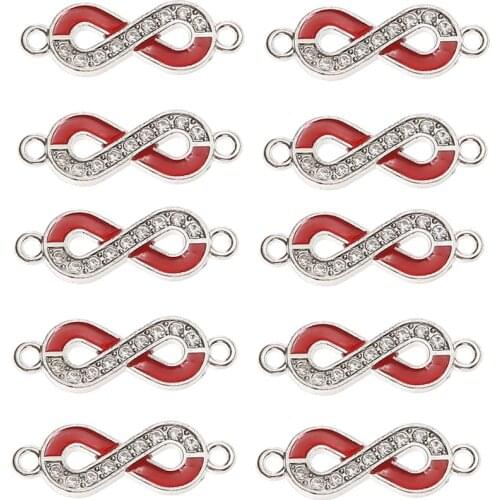 10pcs/lot Link Accessories 8 Word Shape Alloy Jewelry Pendant For DIY Bracelet Necklace Manual Dedicated Accessories