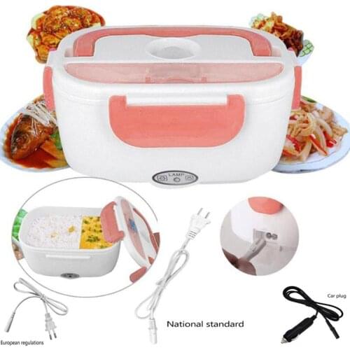 1.05L Electric Lunch Box 110/220V/Car Plug Food-Grade Food Container Food Warmer For 4 Buckles Dinnerware Sets