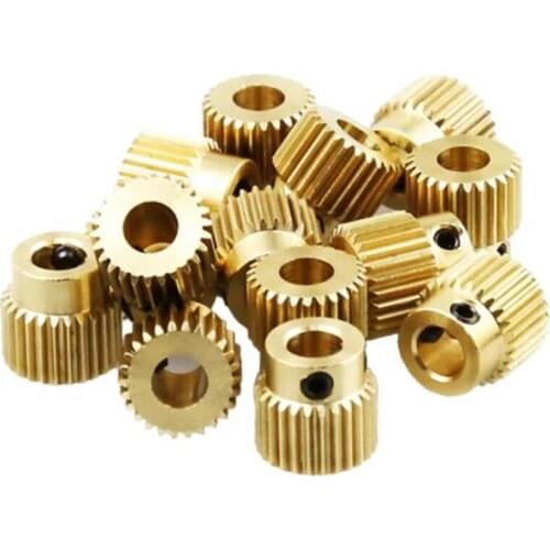 12PCS Mk7 MK8 Extrusion Gear 26 Tooth Teeth Brass Drive Gear Feeding Gear Wheel for Anet A8 CREALITY 3D Printer Extruder