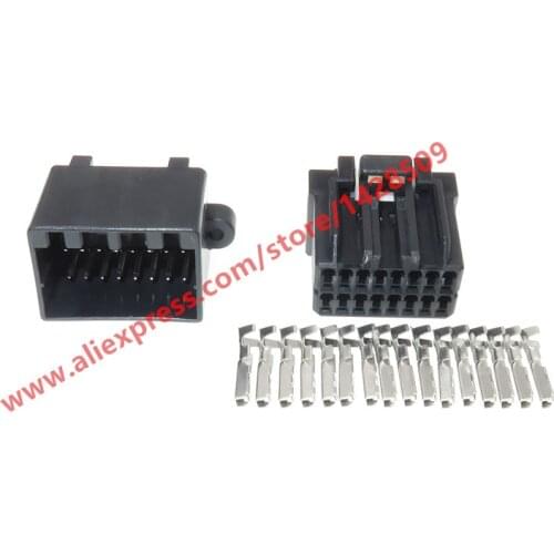 5 Sets 16 Pin Female Male Automotive Electric PCB Plug Automotive Wiring Harness Connector For Honda 175966-2