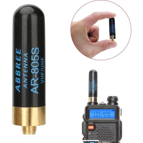 ABBREE Mini Short AR-805S SMA- Female Dual Band High Gain Antenna for Baofeng BF-888S/UV-5R/UV-82/UV-S9Plus Walkie Talkie