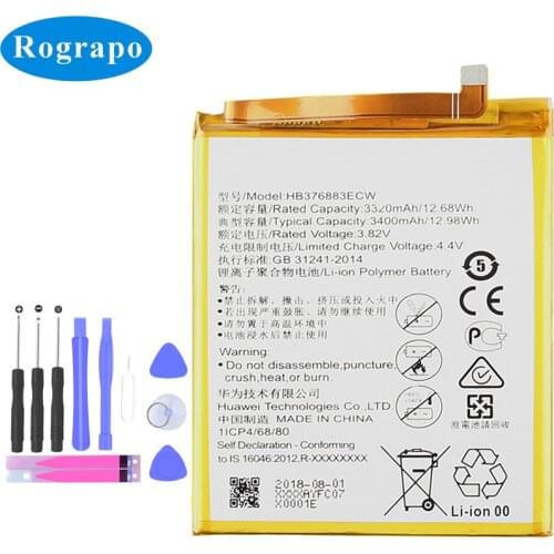 New 3400mAh HB376883ECW Full Battery For Huawei Ascend P9 Plus VIE-AL10 Smart Mobile Phone Accumulator