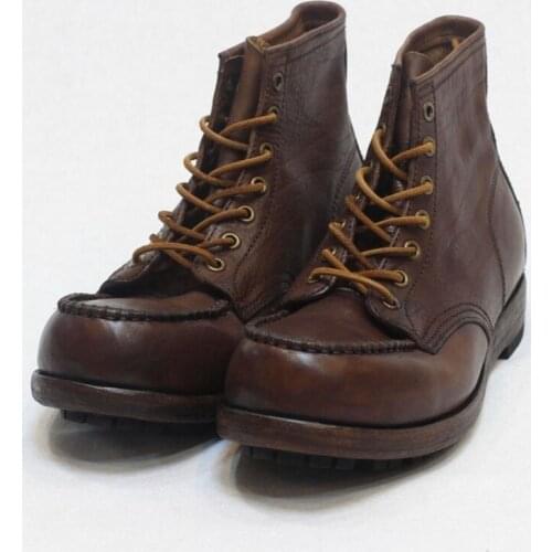 Square Toe Retro Vintage Genuine Leather Work Ankle Boots Brand Luxury Cowskin Men Boots 2020 New Fashion Male Footwear