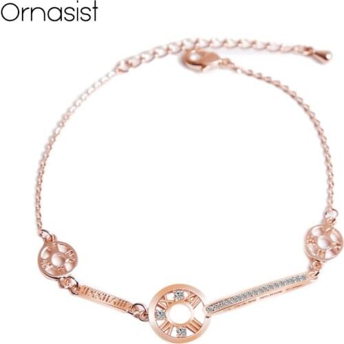 Fashion Roman numerals Circle Bracelet For Women Femme Pulseras Mujer Jewelry Gift Rhinestone Round Bracelets