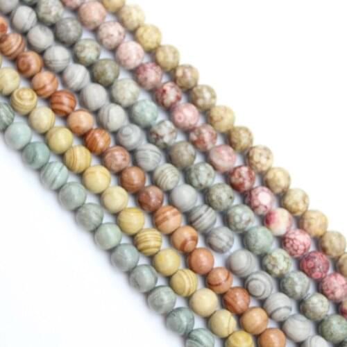 4 6 8 10mm Natural Stone Beads Grain Round Full Strand Healing Gem Semi Precious Loose Beads For Jewelry Making DIY Bracelet