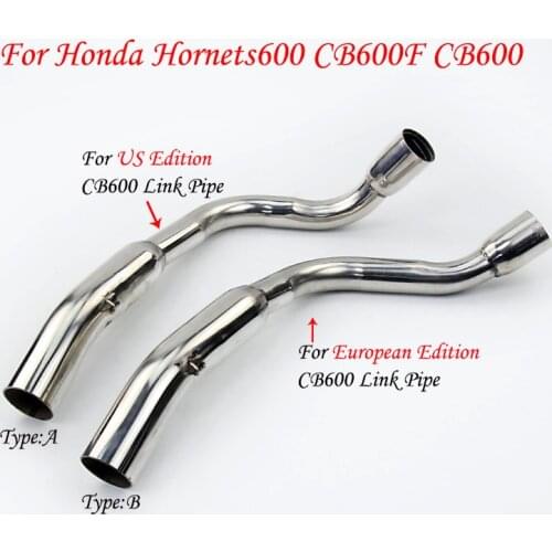 CB600 Slip On Motorcycle Modified Exhaust Muffler Escape Pipe Middle Link Pipe For CB600 CB600F Hornet 600 Without Exhaust