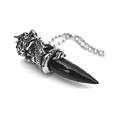 Chavin Dragon Black 75 Cm. Long Chain Men 'S Steel Necklace Dm65Sy Accessory TakıTasarım Fashion Trend 2021 New Model