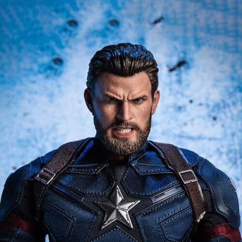 1/6 Scale Super Hreo Captain Bearded fight Angry Version Head Team leader Sculpt Headplay for 12" Action Figure Body
