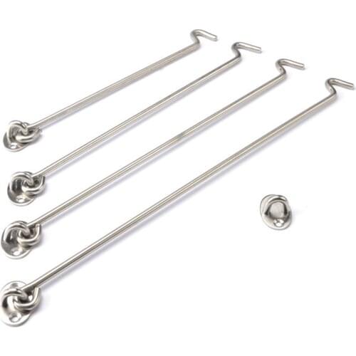 2Pcs 248mm 10 Inch Long Old style Window Brace Windproof Hook Door Window Catch Eye Cabin Hook Fasteners Window Hook