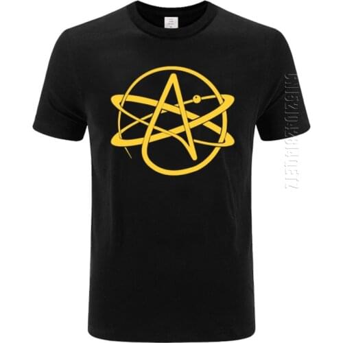 Atheist Symbol Men O Neck T Shirt FSM Pastafarian Religion Printed Novelty TShirt Cotton T-shirt Plus Size