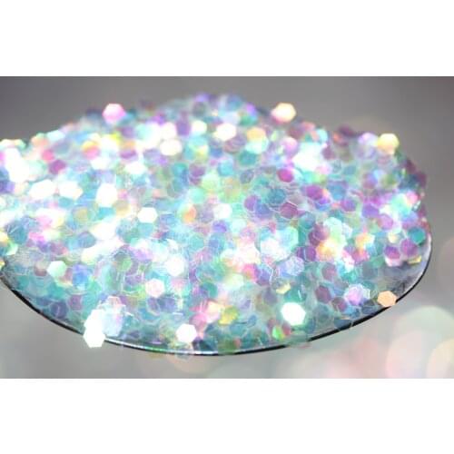 Big Size AB Holographic White Laser Shining Glitter Iridescent Rainbow Color Flake Sequins Dust For Nail Body Tattoo Art Make Up