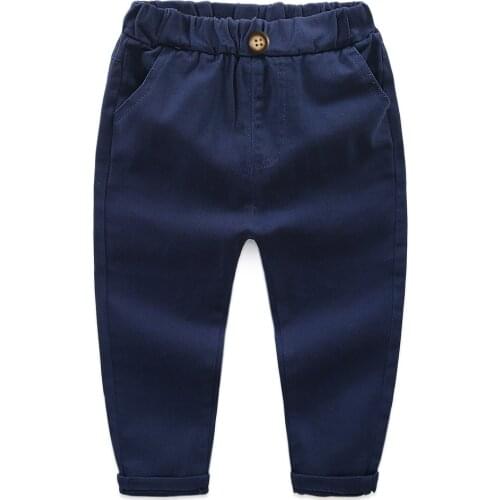 Cotton Pants for Boys Elastic Waist Kids Trousers Casual Fall Summer Childrens Outwear Quality Clothes