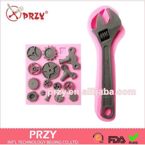 Hardware tools spanner Gear Screw silicone fandont mold Silica gel moulds Chocolate molds candy mould silicone molds