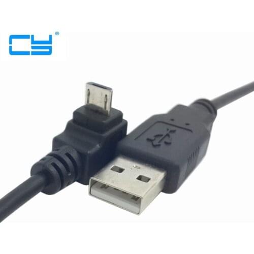 0.25m 1m Up Angled 90 Degree Micro USB Male to USB Data Charge Cable for Cell Phone & Tablet