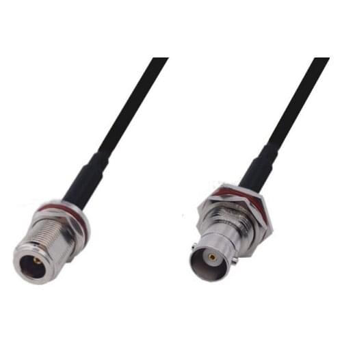 RG58 Cable N Female Bulkhead to BNC Female Bulkhead Connector WiFi Antenna Extension Pigtail jumper cable