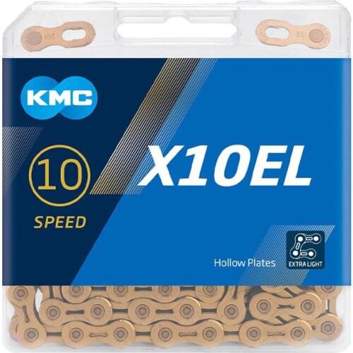 KMC Bicycle 10 Speed Chain W/ Original MissingLinks Connectors X10 Series X Bridge Optional Silver Golden Hollow Plates / Pin