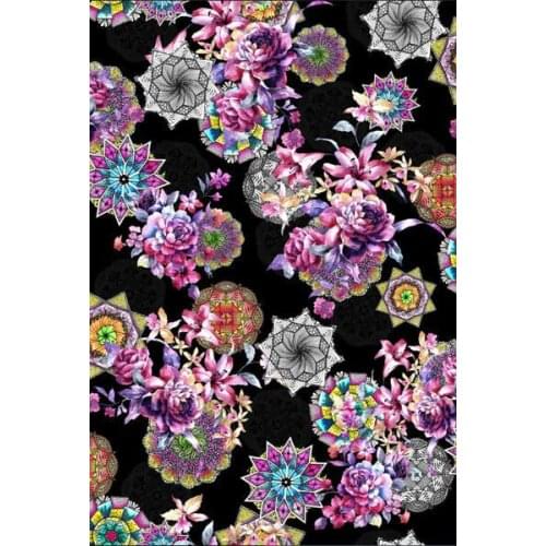 LEO&LIN Diamonds Chiffon Eugene Yarn Fabric Digital Printing Fabrics 50cm