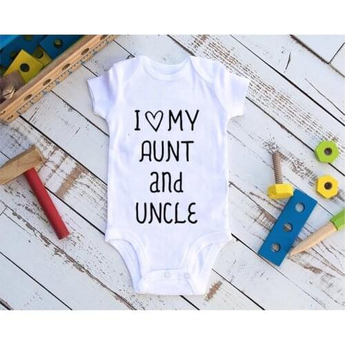 Summer Newborn Clothing Baby Body Rompers I Love My Aunt and Uncle Toddlers Bodysuit Cotton Costume Newborn Toddler Jumpsuits