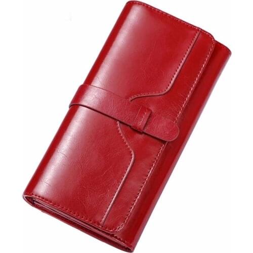 Hot! Luxury Genuine Leather Wallet Women Wallets Long Cowhide Womens Clutch Bags Wallet Business Card Holder Coin Purse 2020