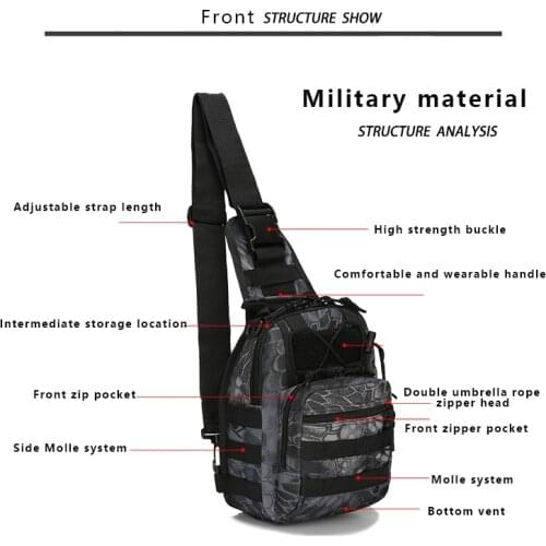 Man Hiking Trekking Backpack Sports Climbing Shoulder Bags Tactical Camping Hunting Daypack Fishing Outdoor MilitaryShoulder Bag