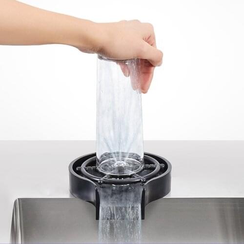 Rinser Stainless Steel Automatic Cup Glass Cleaning Tool for Kitchen Sinks Bar Coffee Shop Accessories LBShipping