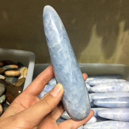Natural Celestite quartz crystal MASSAGE WAND Powerful Healing