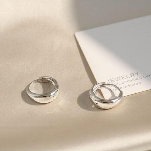 Simple 925 Sterling Silver Oval Charm Stud Earring For Women Girls Party Jewelry Pendientes Accessories eh077
