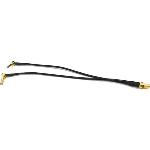 SMA female jack to 2x MS156 right angle Y type splitter pigtail cable RG174 test probe leads