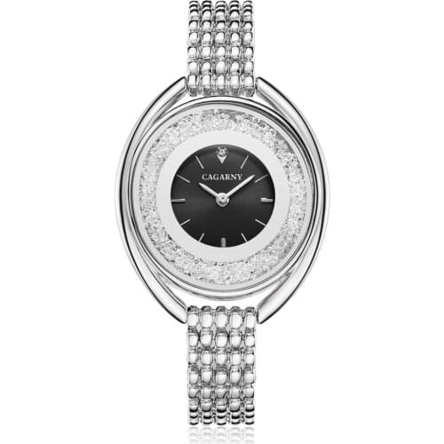 Luxury Cagarny Quartz Watch Women Fashion Wristwatches Rhinestone Dial Creative Steel Bracelet Womens Watches Relogio Feminino