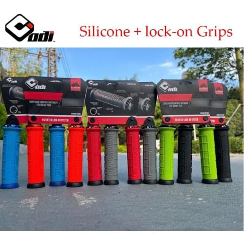 2pc ODI MTB Handlebar Grips Silicone Lock on Grips 130mm Anti slip Bike grip cover for Folding bmx bicycle Accessories