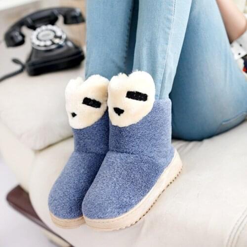 Newest Winter Warm Girls Lovely Snow Boots Thick Plush Cartoon Shoes Non-slip Soft Bottom Mom Fashion Comfortable Boot Big Size