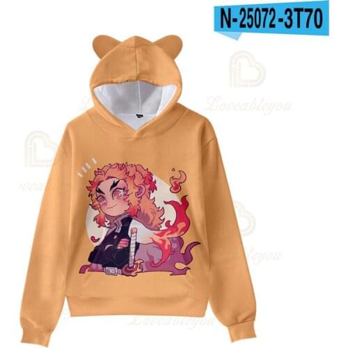Hot Anime Demon Slayer: Kimetsu No Yaiba 3D Print Hoodies Boys Girls Sweatshirts Long Sleeve Spring Autumn Youth Clothes