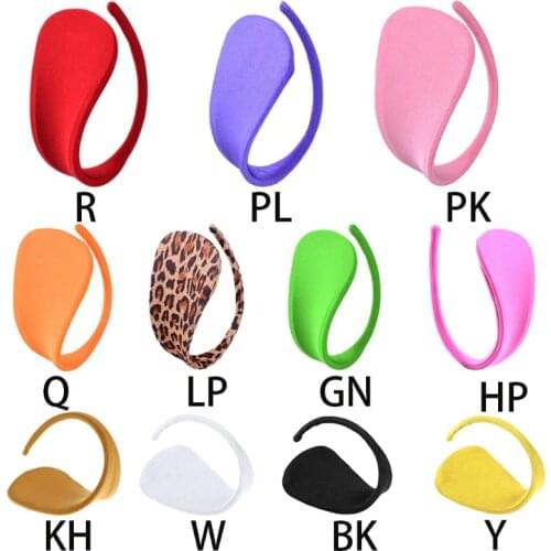 Women C String Mini Cover Briefs Solid Color Invisible Knickers Leopard Lingerie
