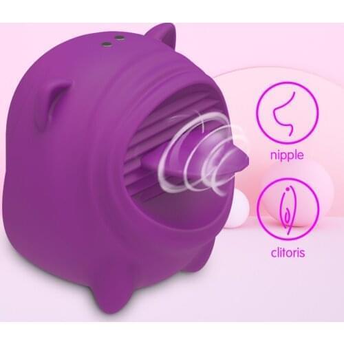 Dog Shape 8 Speeds Licking Vibrators Sex Toys for Women Oral Sex Lick Clitoris Stimulator Nipple Massager Female Masturbators