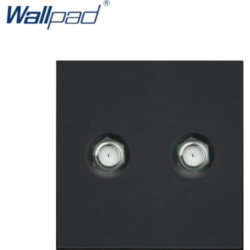 Wallpad Luxury 2 Satellite TV Socket Function Key For Wall White And Black Plastic Module Only
