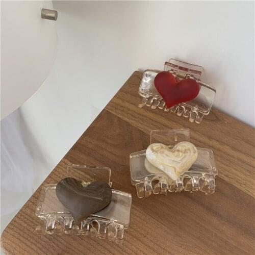 DAVINI Clear Geometric heart Hair Claw Women Girl Bath Hair Clips Hair Accessories Korean Classic Hair Clip MG429